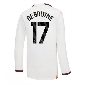 Lacne Muži Futbalové dres Manchester City Kevin De Bruyne #17 2023-24 Dlhy Rukáv - Preč